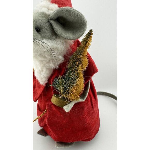Festive Mouse in Santa Costume with Christmas Tree & Bear Decor - Picture 2 of 8